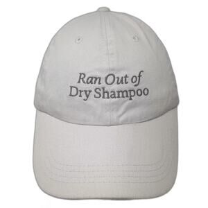 Quake City Caps Ran Out of Dry Shampoo Beige Gray OS Slideback Baseball Cap Hat
